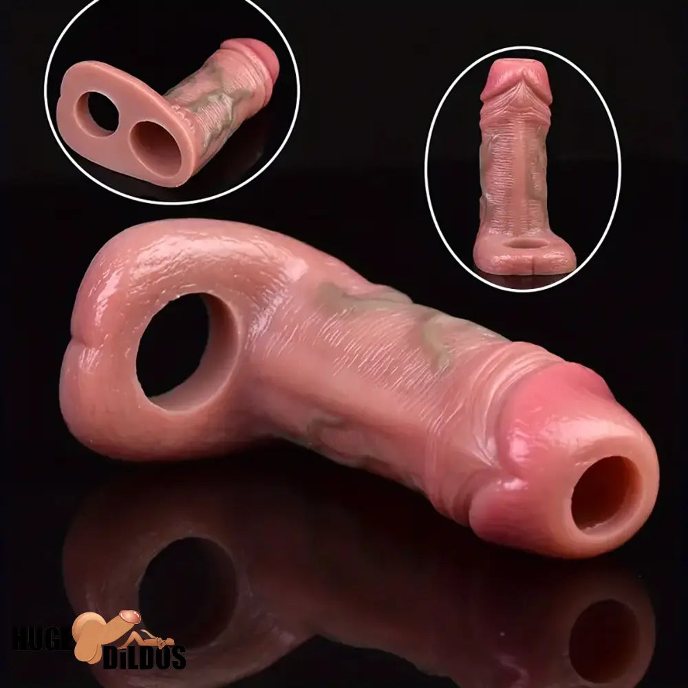 5in Realistic Silicone Soft Dildo Sleeve For Hollow Enlargement Sex Toy