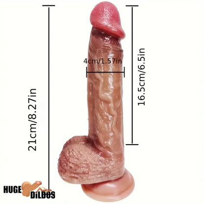7.09in 8.27in Premium Realistic Silicone Soft Dildo For G Spot Stimulation