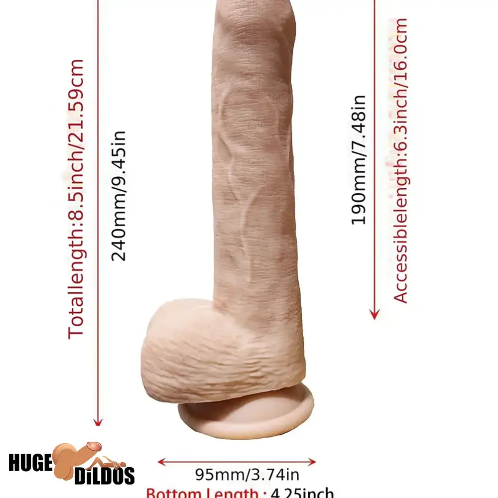 9.45in Large Realistic Female Male Flesh Like Soft Dildo With Suction Cup