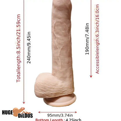 9.45in Large Realistic Female Male Flesh Like Soft Dildo With Suction Cup