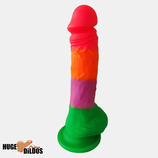 7.9in Silicone Rainbow Soft Dildo For Women Men Couple G-spot Clit Sex