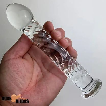 6.9in Clear Real Glass Crystal Dildo For G-Spot Vaginal Anal Sex Stimulation