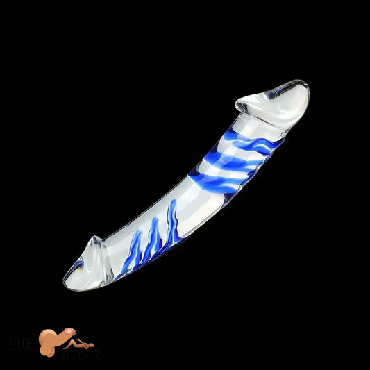 11.02in Clear Elegant Double Heads Glass Crystal Large Dildo For Sex Cock
