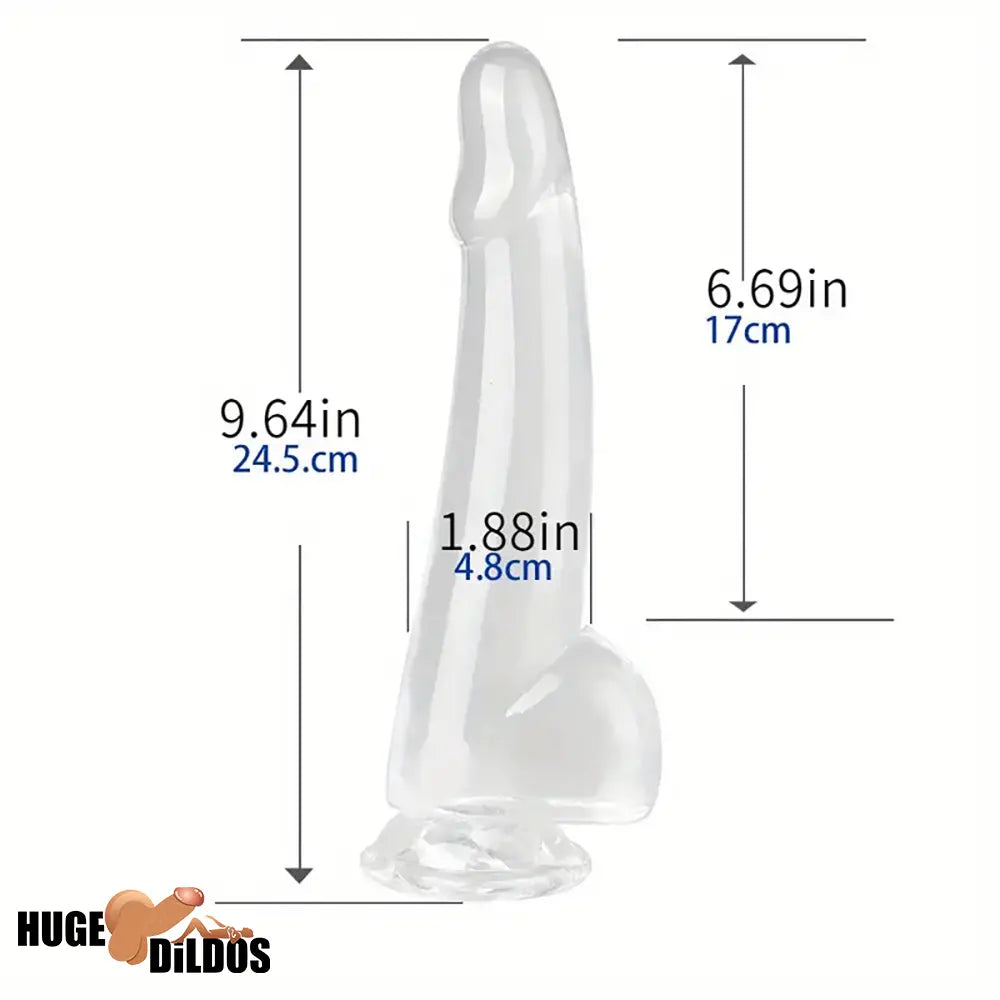 5.9in 7.08in 8.07in 9.64in 10.82in Crystal Clear Dildo For Women Orgasm