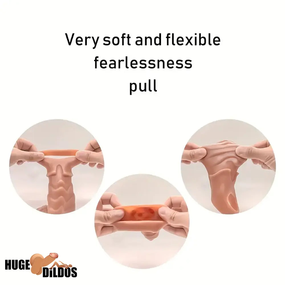 8.66in Wolf Head Silicone Cock Sleeve Big Dildo BDSM Sex Toy For Sex