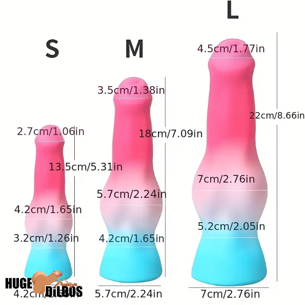 5.31in 7.09in 8.66in Fantasy Animal Dog Play knot Silicone Thick Soft Dildo