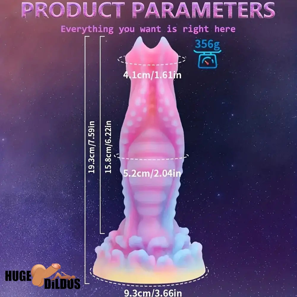 7.59in Lifelike Silicone Soft Luminous Monster Dildo For Anal Cock Expansion