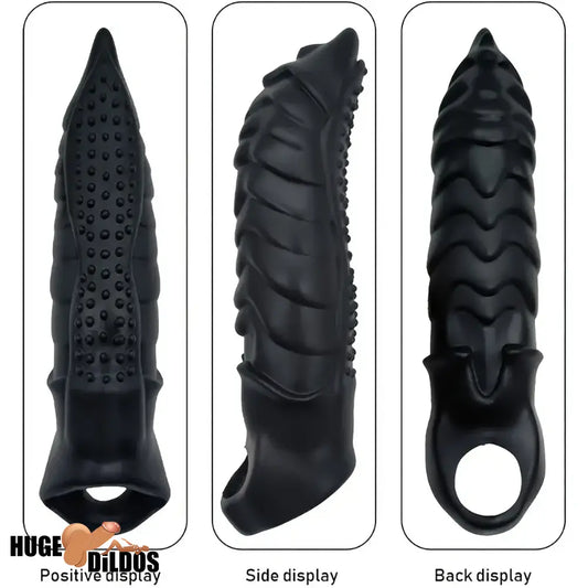 8.66in Wolf Head Silicone Cock Sleeve Big Dildo BDSM Sex Toy For Sex