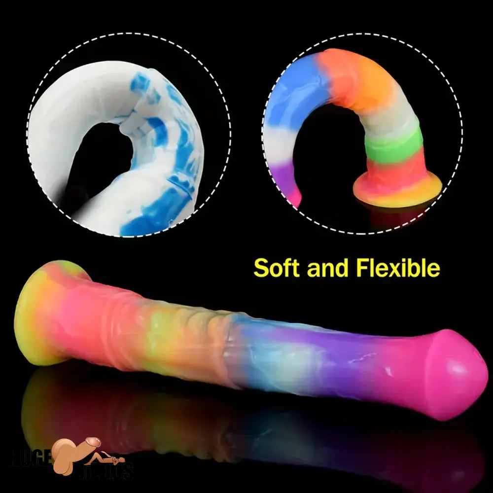 11.61in Big Silicone Cock Horse Luminous Animal Dildo BDSM G Spot Cock
