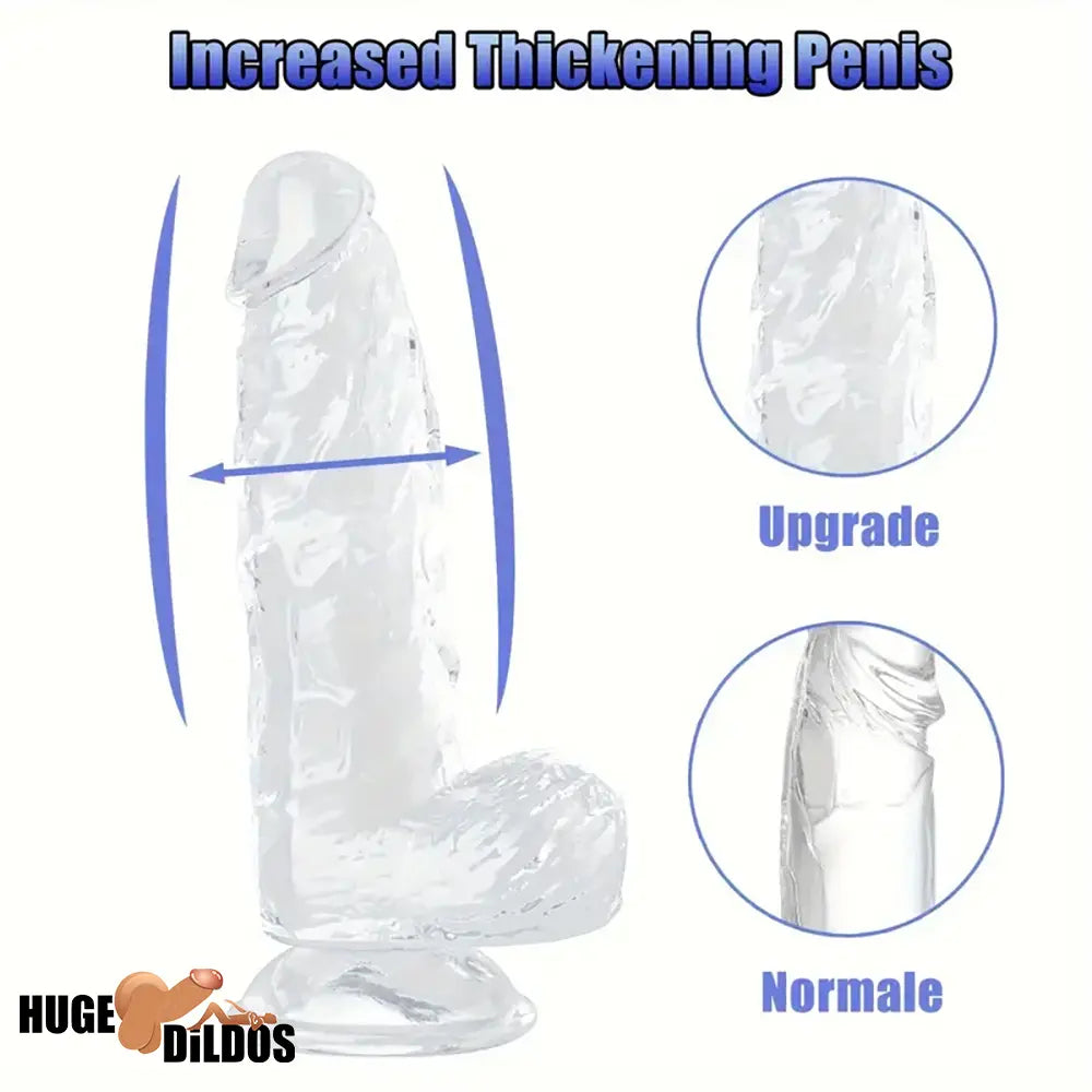 6.4in 7in 8in 9in Clear Real Cock Dildo For G-Spot Vaginal Anal Stimulation