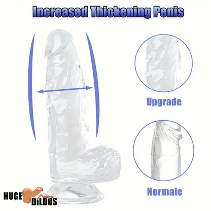 6.4in 7in 8in 9in Clear Real Cock Dildo For G-Spot Vaginal Anal Stimulation