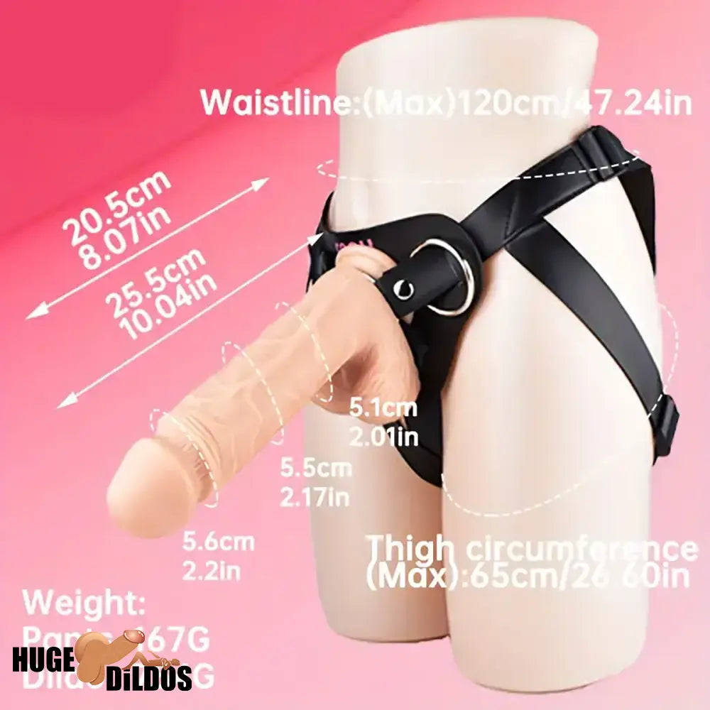 10.01in Silicone Soft Big Strap On Wearable Durable Dildo For Women