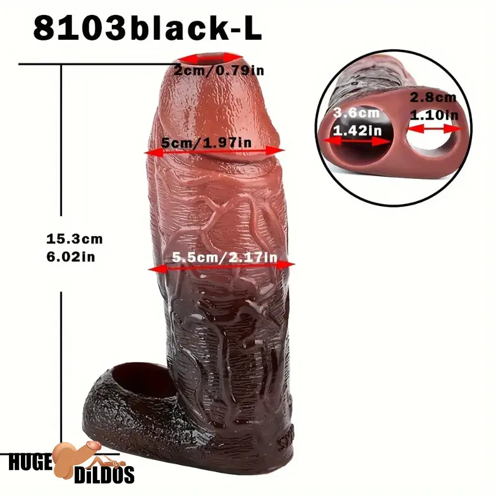 4.53in 5.24in 6.02in Silicone Soft Hollow Dildo Sleeve For Enlargement