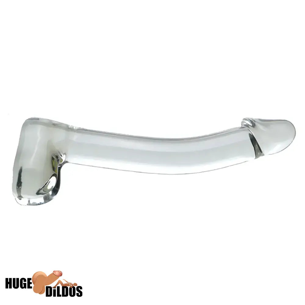 7.09in Clear Crystal Glass Cock Dildo For G-Spot Vaginal Sex Anal Stimulation