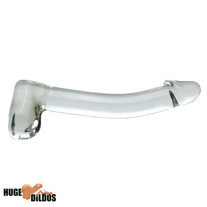 7.09in Clear Crystal Glass Cock Dildo For G-Spot Vaginal Sex Anal Stimulation