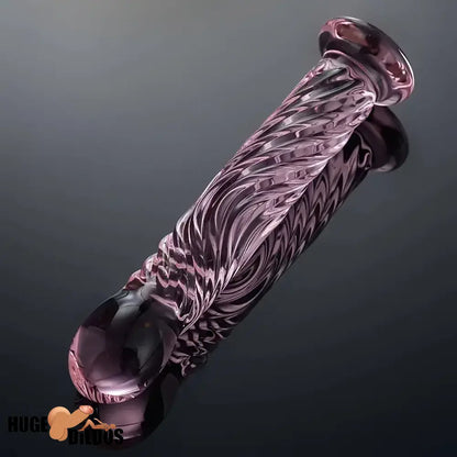 6.69in Realistic Pink Threaded Glass Durable Dildo For Female Sex Pleasure