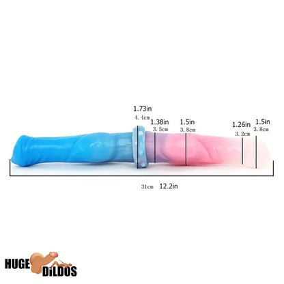 12.2in Silicone Double Ended Knot Dog Big Soft Dildo For Lesbian Indoor