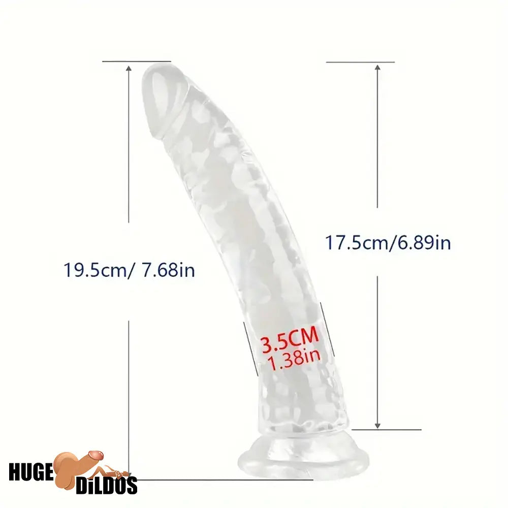6.5in 7.68in 9.65in Clear Real Dildo For G-Spot Vaginal Anal Sex Stimulation