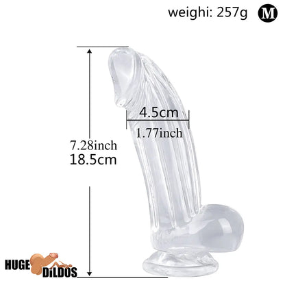 6.3in 7.28in 8.66in Realistic Clear Women Men Dildo With Suction Cup