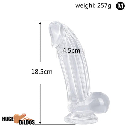 6.3in 7.28in 8.66in Realistic Clear Women Men Dildo With Suction Cup