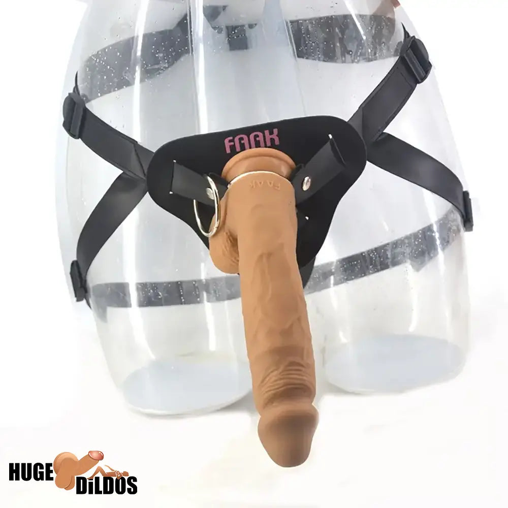 9.1in Silicone Soft Large Dual Density Strap On Dildo For Lesbian Male Gay