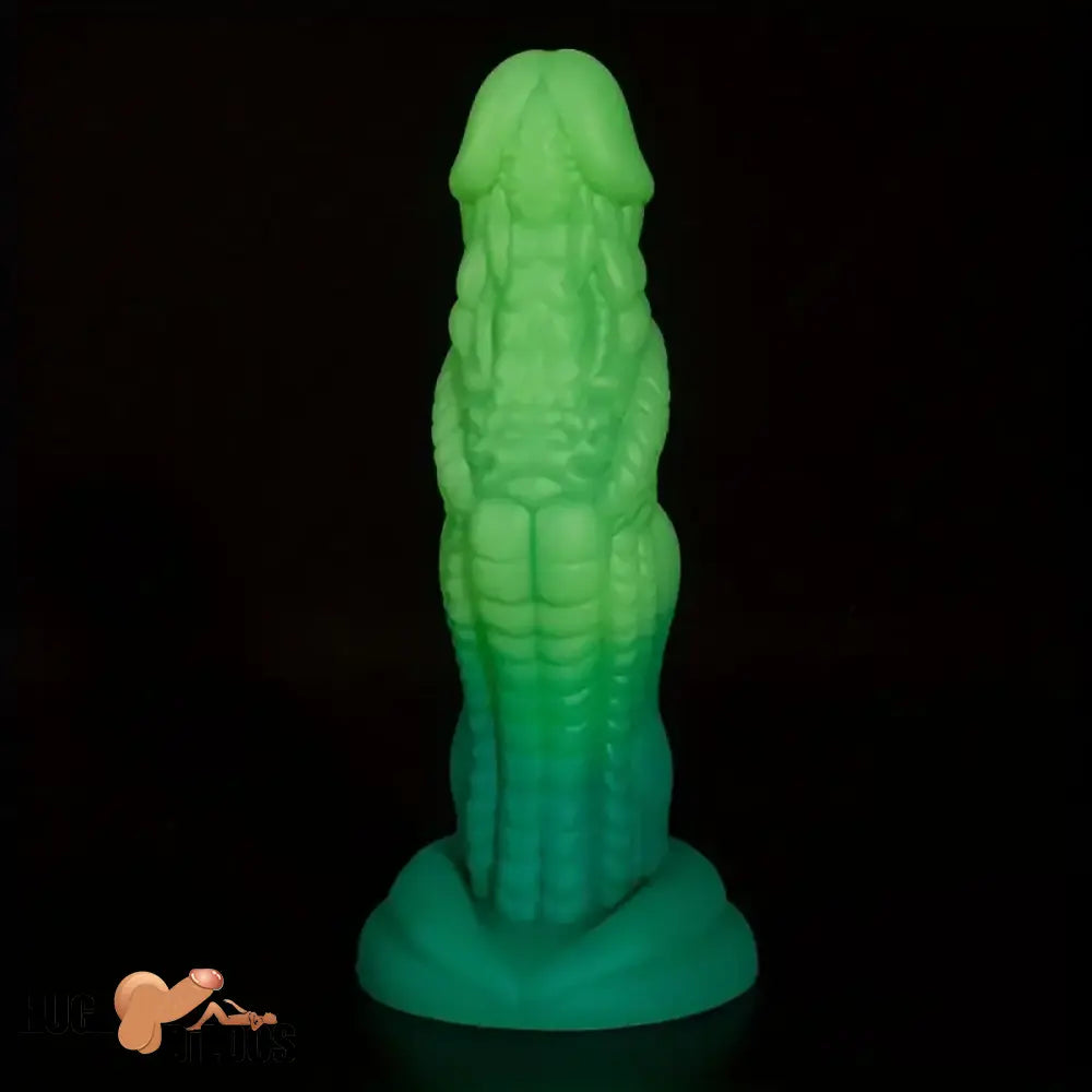 7.87in Realistic Dragon Green Gradient Soft Silicone Women Useful Dildo