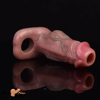 5.3in Lifelike Silicone Soft Dildo Sleeve With Big Knot Penis Enlarge