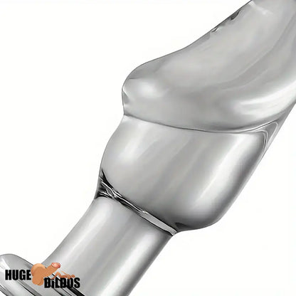 4.53in Clear Elegant Glass Crystal Durable Dildo For Female Male With Base