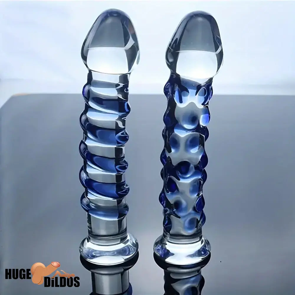 6.9in Clear Spiked Spiral Glass Dildo For G Spot Anal Vaginal Stimulation