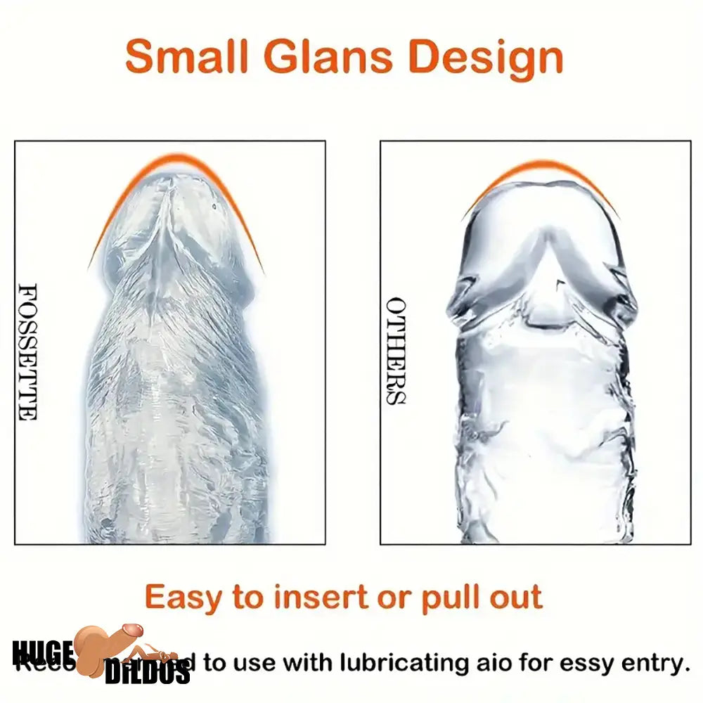13.4in Lifelike Large Long Jelly Dildo With Balls-Free Small Glans For Women