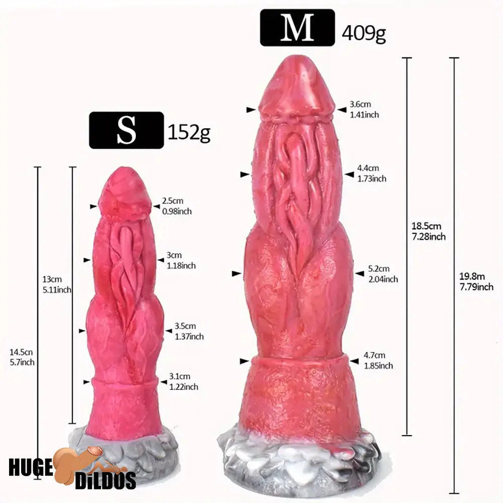 5.7in 7.79in Fantasy Monster Silicone Soft Cock Dildo For Play Anywhere