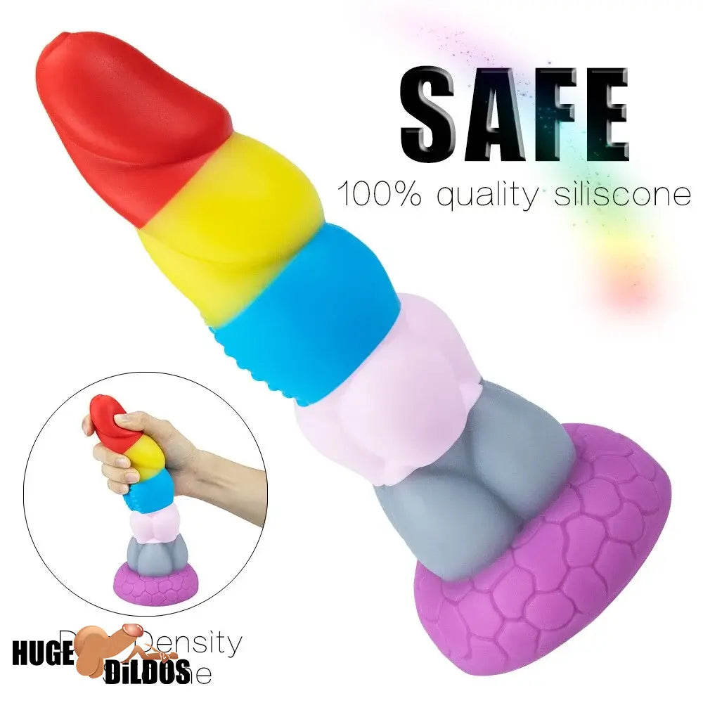 8.66in Silicone Rainbow Soft Big Dildo For Gay LGBT Vaginal Sex Orgasm