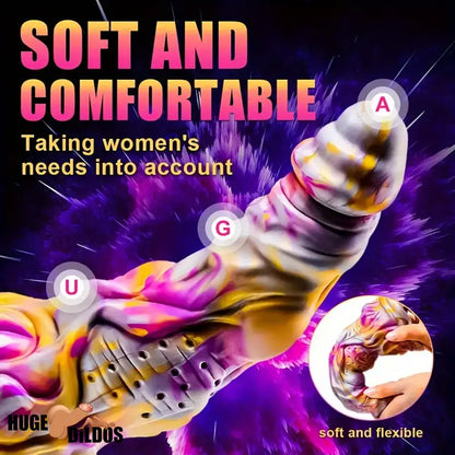 8.5in Fantasy Monster Silicone Dildo For Anal Orgasm Cock Masturbation