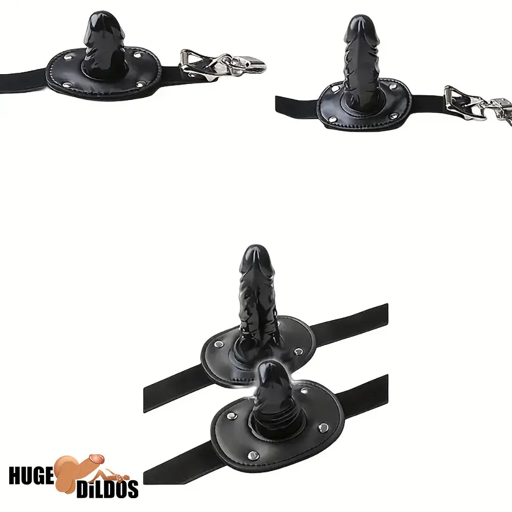2.17in 3.74in Small Face Chin Dildo BDSM Women Men Toy With PU Leather