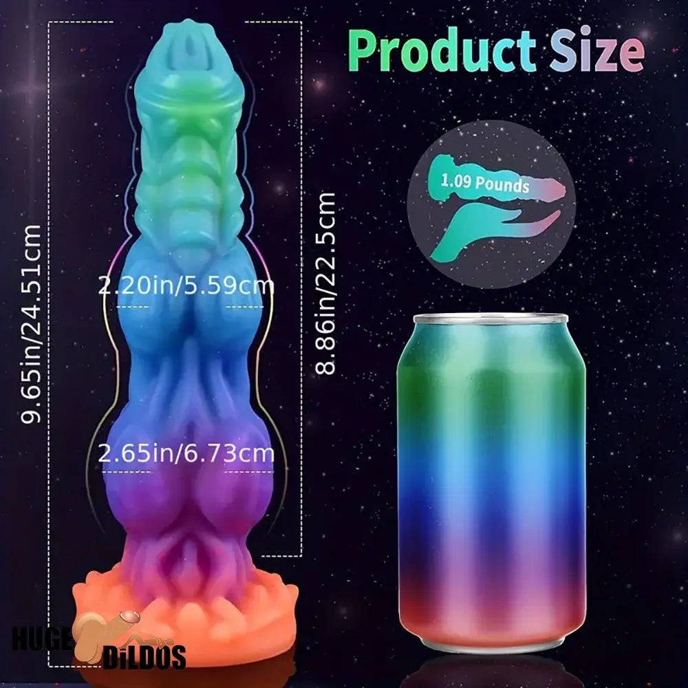 9.65in Lifelike Silicone Soft Glowing Fantasy Dildo For Anal Cock Expansion