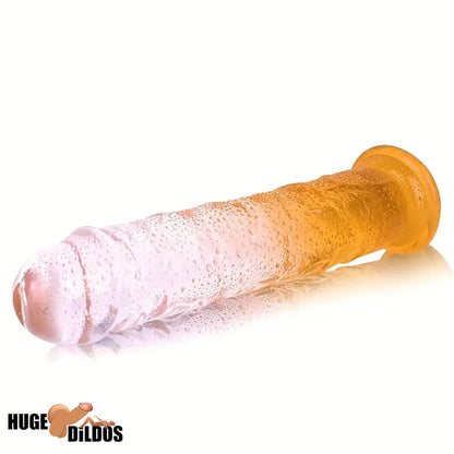 6.29in 7in 7.67in 8.46in Clear Crystal Real Cock Dildo For G-Spot Vagina Sex