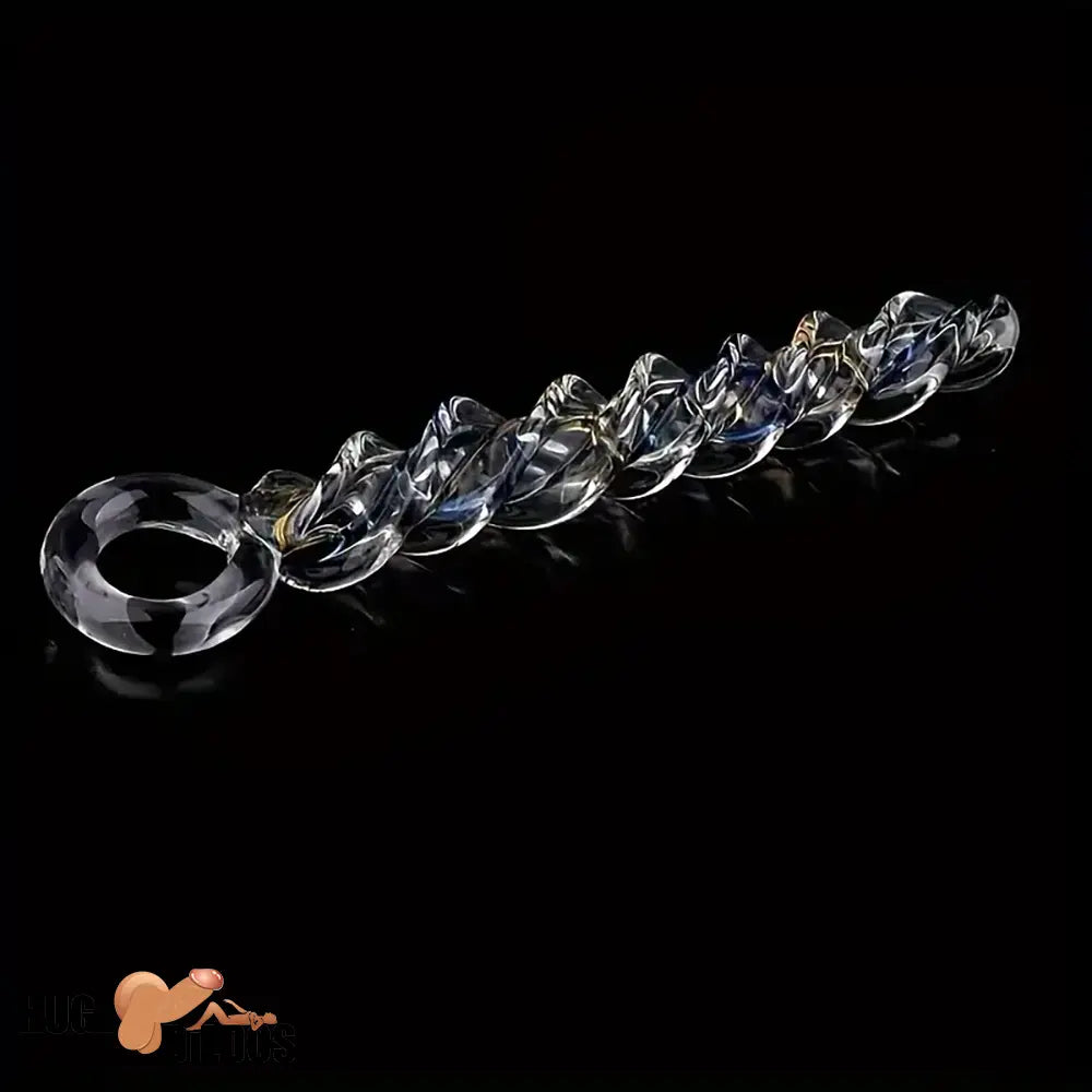 8.66in Spiral Texture Glass Dildo For Women Men Anal Vaginal Durable Sex Toy
