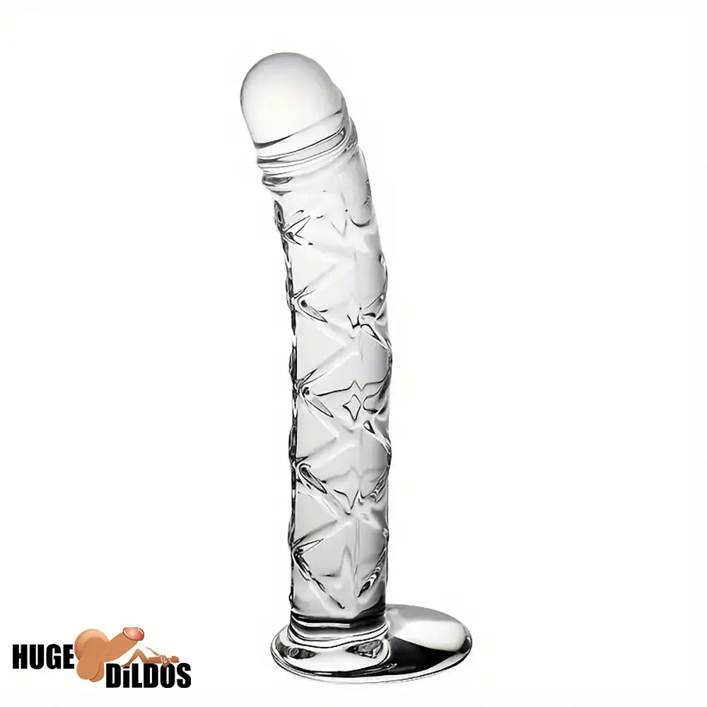 6.5in Clear Unisex Glass Crystal Dildo For Female Male Lesbian Gay Cock