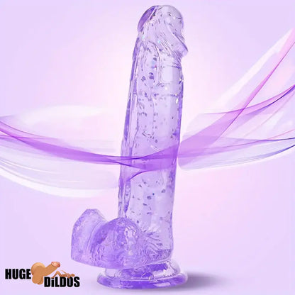 7.3in 7.9in Medical TPE Confetti Clear Dildo For Beginner Sex Indoor Use