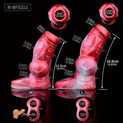 4.92in 5.83in Silicone Soft Dildo Sleeve Dog Animal Knotted Extender