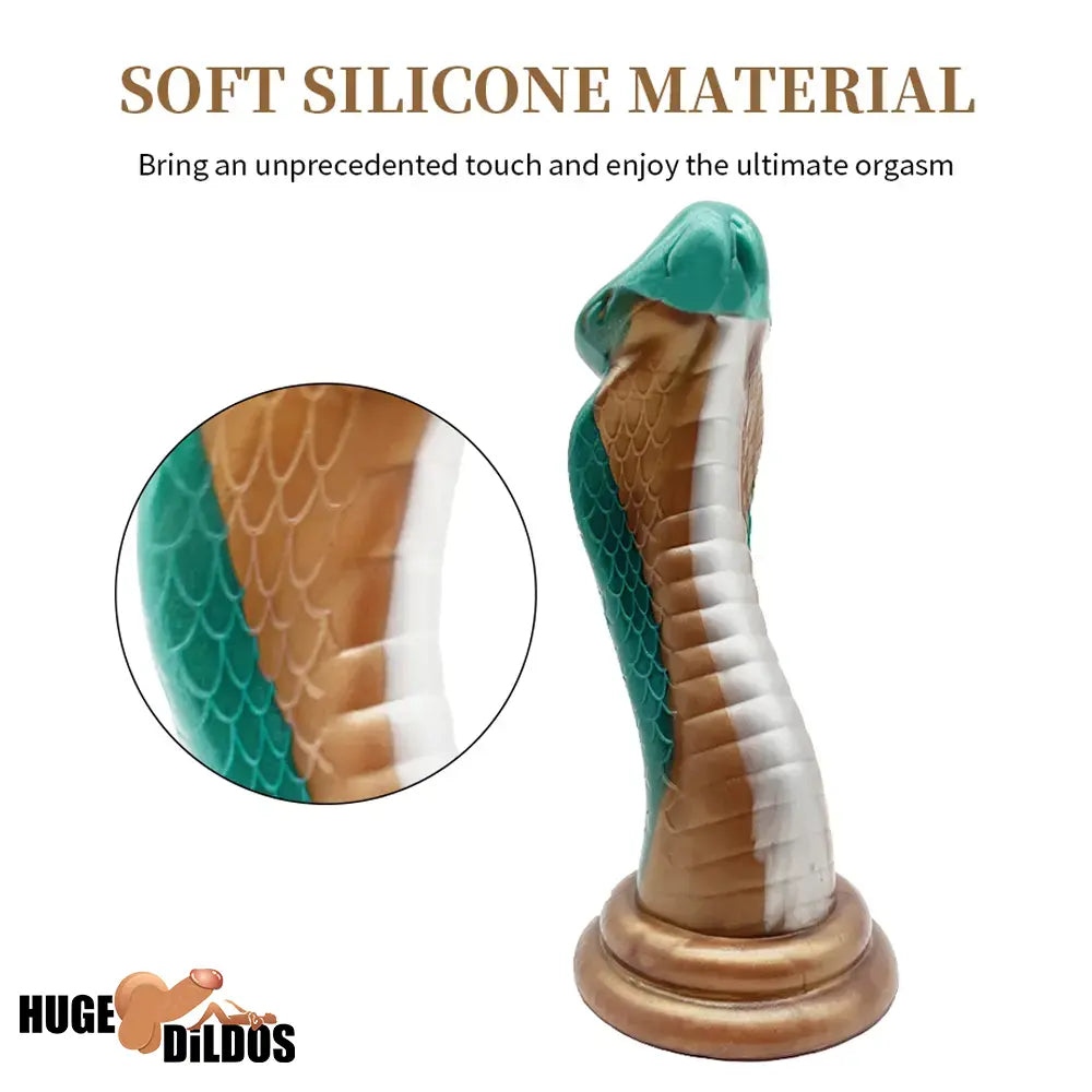 9.06in Silicone Soft Big Fantasy Snake Curved Dildo For Sex Love Toy