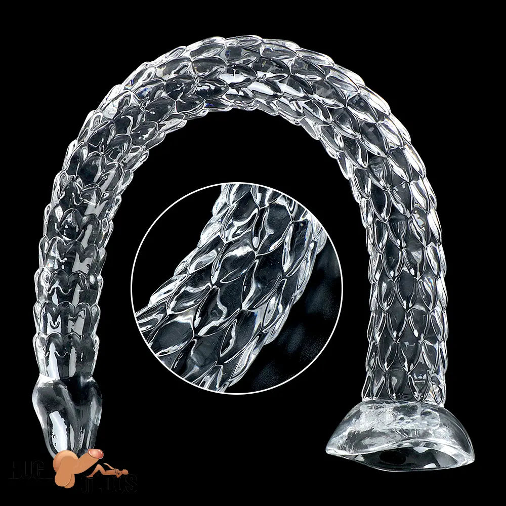 15.75in 19.69in 23.62in Huge Long Snake Scaly Clear Dildo Adult Penis Toy