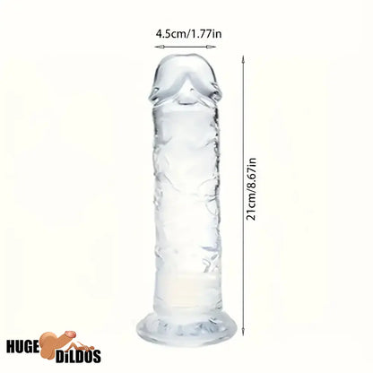 3.54in-9.84in Unisex Realistic Crystal Clear Dildo For Cock Women Sex Toy
