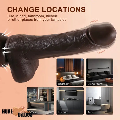 8.7in Soft Big Silicone Thrusting Rotating Heating Remote Electric Auto Dildo