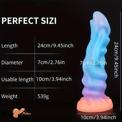 9.45in Silicone Soft Big Luminous Monster Dildo For G-spot Anal Stimulator