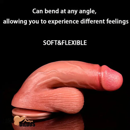 8.66in Soft Real Big Silicone Curved G Spot Dildo For Hands Free Cock Play