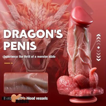 9.05in Dragon Vibrating Thrusting Big Silicone Soft Dildo Adult Cock Toy