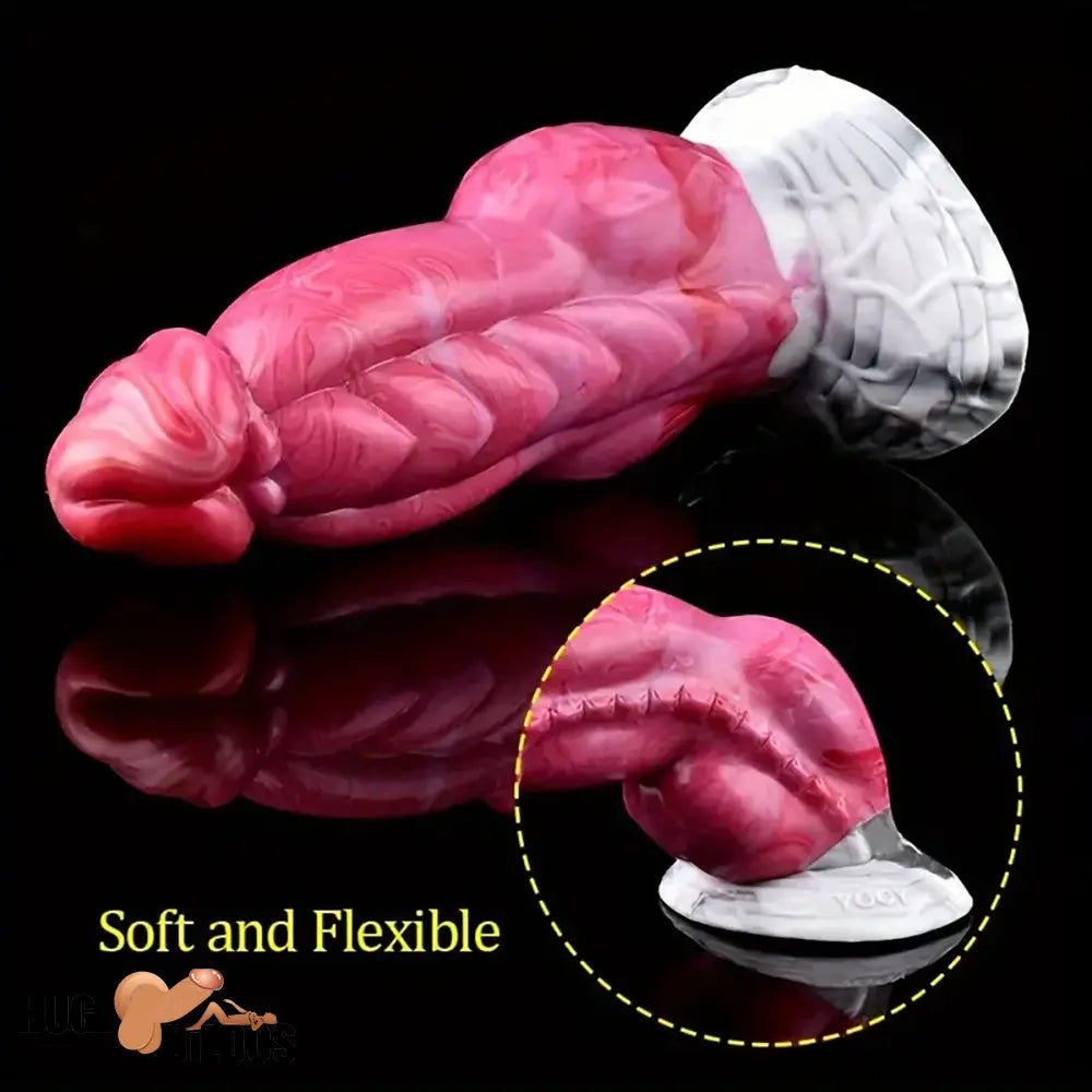 7.67in Fantasy Monster Silicone Soft Dildo For Prostate Sex With Big Knot