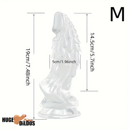 6.49in 7.48in 8.8in Clear Dragon Monster Dildo For Women Cock Sex Toy