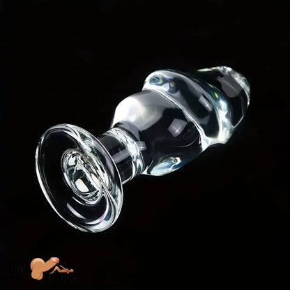 4.53in Clear Elegant Glass Crystal Durable Dildo For Female Male With Base